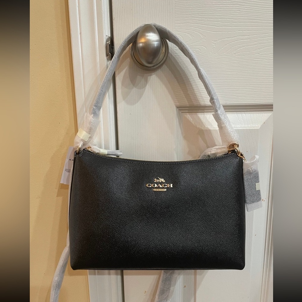 NWT!COACH Clara Shoulder Bag (COACH CE584) Gold/Black - Picture 1 of 7